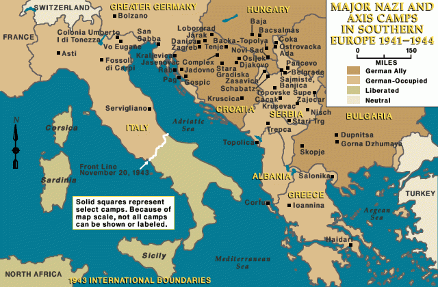 Major Nazi and Axis camps in southern Europe [LCID: eur62840]
